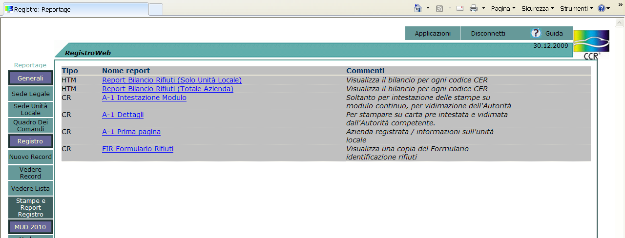 Page: 5 of 7 c) Stampare le intestazioni per un nuovo registro (NB: SOLTANTO per coloro che hanno ancora un registro con indicato l anno 2008 - o precedenti - nell intestazione), da portare poi in