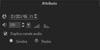 Note: è inoltre possibile regolare la posizione preferita audio delle tracce in Video, Overlay e Voce.