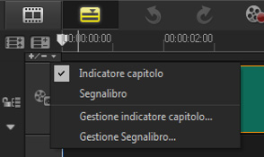 Un segnalibro può essere aggiunto anche trascinando il dispositivo di scorrimento della linea temporale nella posizione desiderata all'interno del progetto e facendo clic su Aggiungi/ Rimuovi