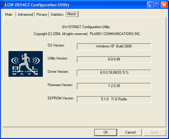 4.5 La scheda Statistics La scheda Statistics visualizza le informazioni sulle statistiche includendo: Receive packets, Transmit packets, Association reject packets, Association timeout packets,