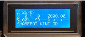 Capitolo 3 - Il pannello LCD Sharebot Kiwi 3D è una stampante che supporta sia il funzionamento autonomo sia il pilotaggio da un computer (OS X, Windows o Linux).