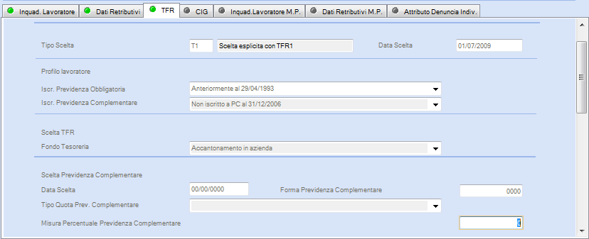 Campo Dati non considerati ai fini della generazione del nodo mese precedente In caso di variazioni manuali dei dati elencati da parte dell'utente la casella viene spuntata in modo da non effettuare