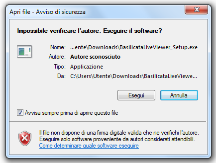 4. INSTALLARE BASILICATALIVE VIEWER Una volta scaricato il programma, per attivarlo è sufficiente fare un doppio clic sull icona