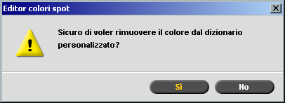 Strumenti colore 351 Apparirà la finestra di dialogo Editor colori spot. 2. Inserite il nome del nuovo colore come compare nel file PostScript.