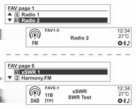 Sistema Infotainment 123 Utilizzo dei pulsanti di PRESELEZIONE Registrazione del pulsante di PRESELEZIONE Premere un pulsante PREFERITI [FAV1-2-3] per selezionare la pagina desiderata dei preferiti