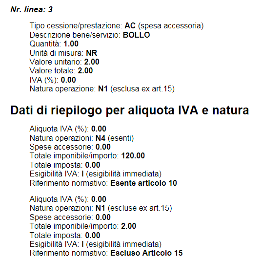 Nel caso in cui si debba addebitare l imposta di bollo al Cliente (Pubblica Amministrazione), sarà necessario inserire nel dettaglio documento una riga di spesa con relativo codice spesa (nell