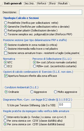 Esempi di calcolo 177 Input dati materiali A questo punto vanno assegnati i dati prima descritti dei materiali nell'archivio materiali (si accede a questa finestra sia dal menu Dati che dall'apposito