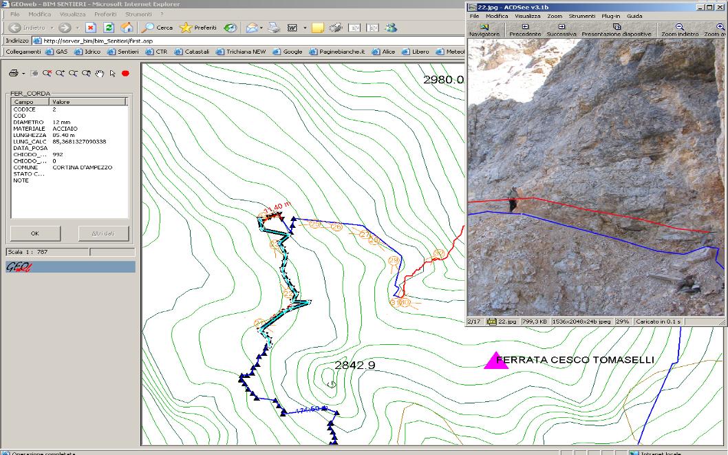 RILIEVO CON STRUMENTAZIONE GPS SENTIERI E