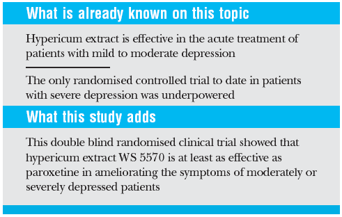 Le revisioni della letteratura in Fitoterapia Acute treatment of moderate to severe