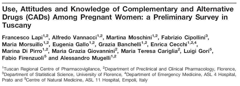 ERBE IN GRAVIDANZA Campione: 15 donne 48% delle donne in gravidanza dichiara di aver assunto almeno un prodotto naturale precedentemente e anche durante la gravidanza in corso 59,1% non è stato