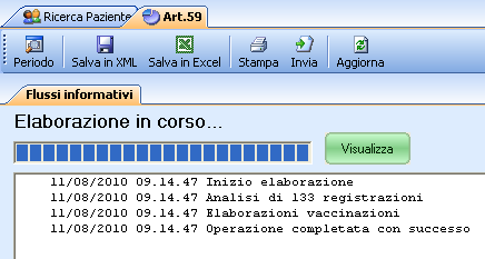 Dopo aver cliccato sulla voce Flussi Art. 59 Bis, comparirà una finestra in cui viene richiesto di impostare il Periodo di tempo desiderato per l'estrazione (Vedi fig.10).