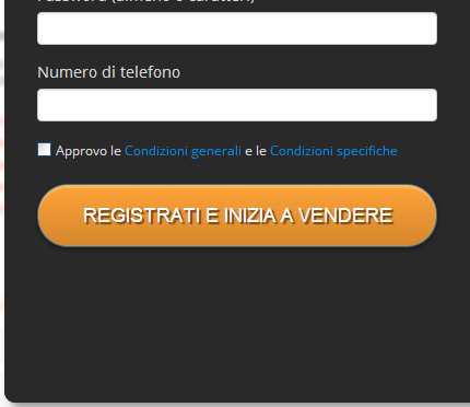 b) La Email e la password che inserisci qui ti serviranno per entrare nell'area di amministrazione del tuo booking.