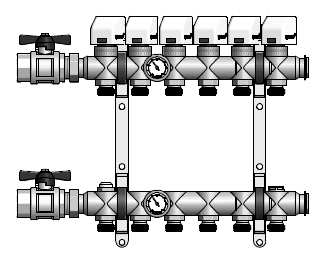 ESEMPIO APPLICAZIONE CON CENTRALINA MULTIZONA In questa configurazione sono gestibili fino a 4 zone, installando per ognuna di esse un singolo cronotermostato trasmettitore di zona WST01 che invia i