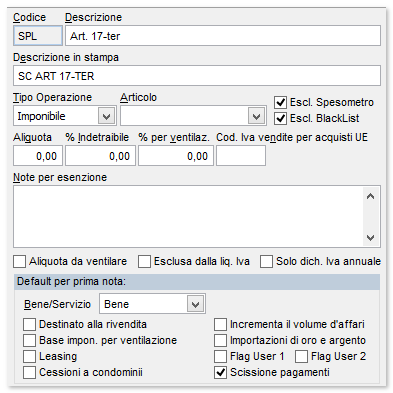 L omissione dell aliquota è possibile soltanto nel caso di abilitazione dell opzione scissione pagamenti.