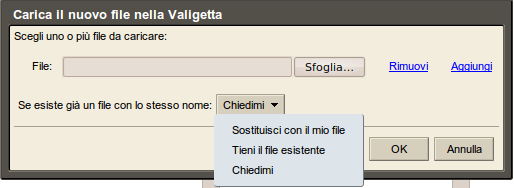 Illustrazione 210: Finestra di dialogo Crea nuova cartella Valigetta È possibile caricare i file nelle seguenti modalità: cliccando sugli allegati stessi visualizzati nelle e-mail, utilizzando lo