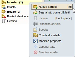 Creare una cartella Le cartelle personalizzate possono essere create all'interno di altre cartelle, comprese le directory di sistema.