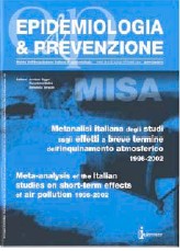 MISA-2 Metanalisi Italiana Salute-Ambiente 2004 NO2 CO città n. (%) ICr 80% n.