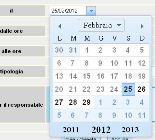 Pag. 15 di 37 Viene chiesto : il giorno in cui si intende richiedere il permesso l'intervallo orario in cui si ritiene di effettuare il permesso la tipologia di permesso (in questo caso corrisponde