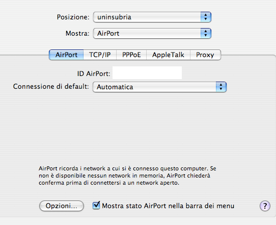 2. Nella maschera network, su Posizione, selezionare Nuova Posizione, Appare: 3. Inserire un nome per la nuova posizione: 4.