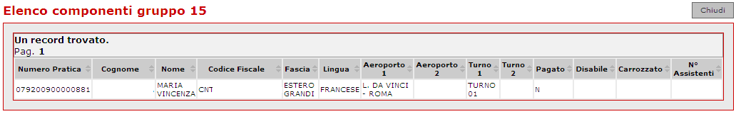 GESTIONE VIAGGI ELENCO COMPONENTI GRUPPO E possibile visualizzare l elenco degli studenti già assegnati al gruppo attraverso il pulsante Visualizza componenti gruppo.