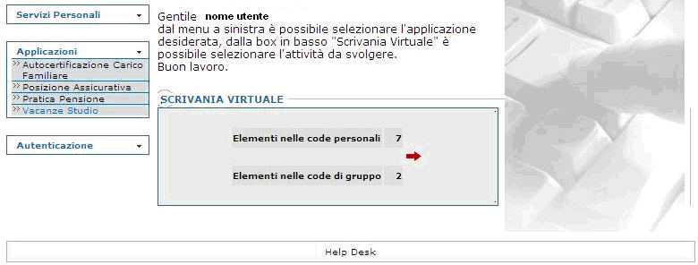 Inserite le credenziali di accesso (codice fiscale e password), si accede alla seguente schermata: Selezionando la voce Vacanze Studio, del menu Applicazioni, sulla sinistra,