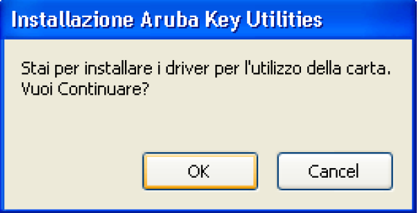 Passo 2 Cliccare su Import Certificato Passo 3 Cliccare su Ok per installare i driver presenti a bordo del Token USB Nota: Per utilizzare questa funzione è