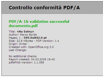 PDF/A - Verifica