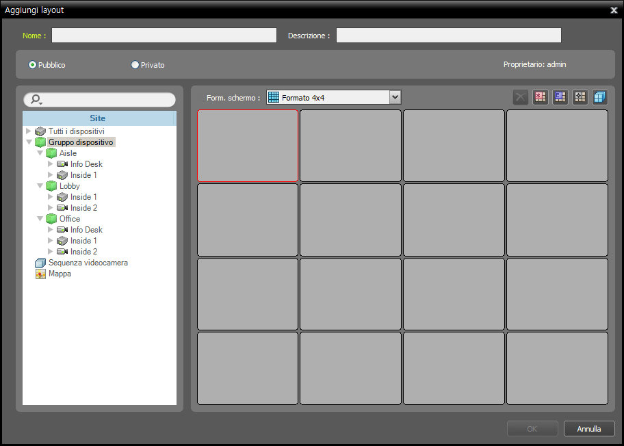 Manuale dell'utente Registrazione Layout 1. Dal menu System (Sistema) fare clic su inex Setup (Configurazione inex) e selezionare il menu Device (Dispositivo). 2.