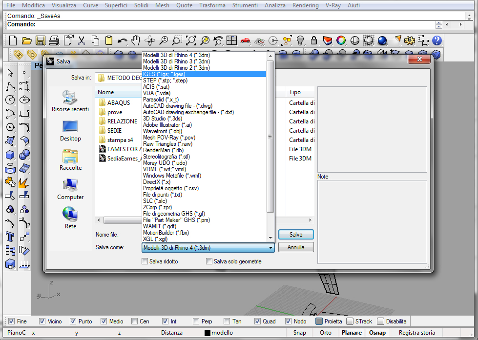 2.3 Esportazione per Abaqus Esportazione del modello dal formato.