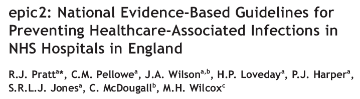 UK) EPIC 2007 (Evidence-based Practice in Infection Control, UK)