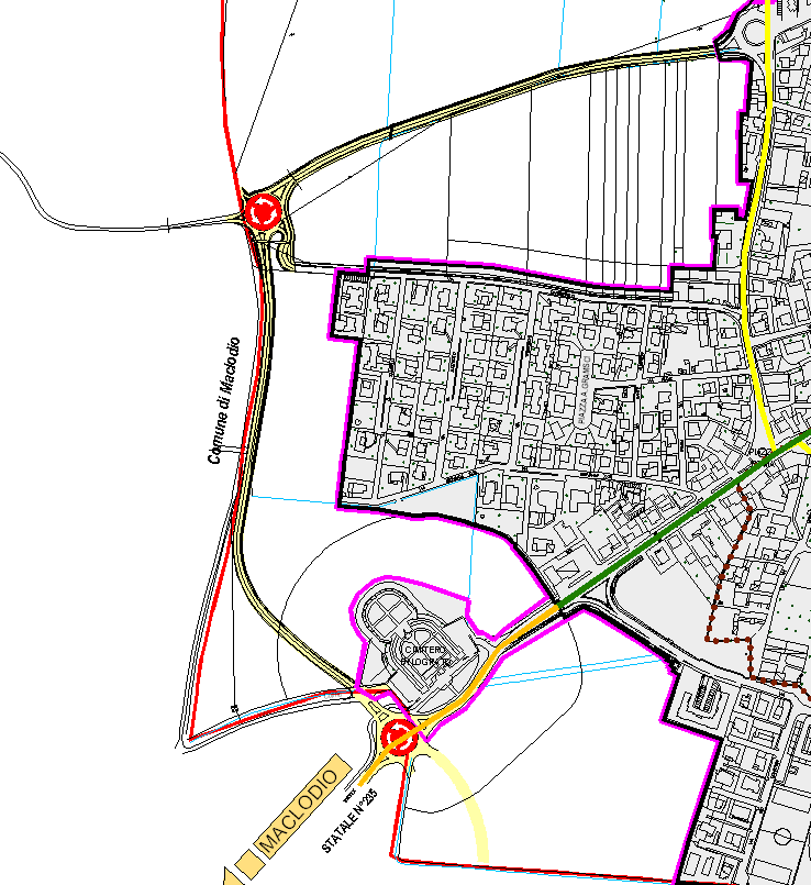 La variante riconferma alcune previsioni di viabilità inserite dal PGT vigente: ESTRATTO CARTOGRAFICO DESCRIZIONE La strada di variante nord-ovest collega la rotatoria di via VI Novembre, via