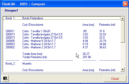 36 2.7 - Computo Metrico Per attivare questa procedura scegliere la voce Computo e automaticamente senza altro intervento verranno visualizzati ed elencati tutti i dati di computo metrico delle pose