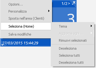 Gadget menù personalizza Se il gadget è associato ad un gruppo dalla "Home" si ha la possibilità di spostare un gadget al suo gruppo di riferimento (Sposta nell area ); I gadget, all'interno dell