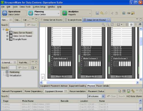 Utilizzo di Layout dei rack Utilizzare lo strumento Layout dei rack, a cui si accede da Layout dei rack nella Barra degli strumenti, per gestire qualsiasi apparecchiatura con montaggio in rack della