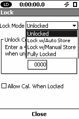 FIGURA 16-3 Lista modalità di sicurezza Usare I tasti direzionali per accettare la selezione.. per selezionare lo modalità sicurezza desiderata.