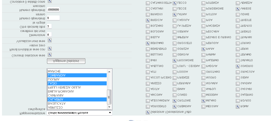 Il motore Il motore di rappresentazione grafica si avvale di diversi switch e parametri configurabili direttamente dalla maschera di richiesta dei dati.