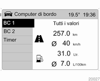 110 Strumenti e comandi Quando il livello di carburante nel serbatoio è basso, il display visualizza il messaggio Autonomia.