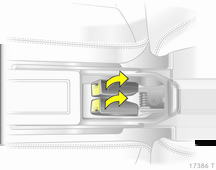 58 Sedili, sistemi di sicurezza Regolazione altezza Rimozione Cinture di sicurezza della terza fila di sedili 1. Estrarre leggermente la cintura. 2. Premere il pulsante. 3.