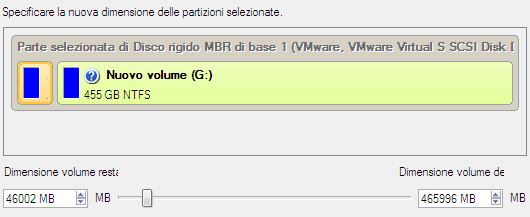 36 Se sul disco rigido sono disponibili più di due partizioni e se la partizione che si desidera aumentare è circondata da altre partizioni, è possibile scegliere quale partizione agirà da