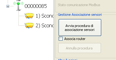 Settore Impostazione base station ; contiene tutte le informazioni e alcuni comandi per la configurazione della rete e degli output PLC, quali; setup della Network Key, indirizzo modbus dell uscita