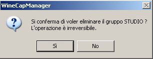 3.4. Eliminazione Gruppi sonde Per eliminare un gruppo premere il pulsante destro del mouse e selezionare la voce Elimina gruppo selezionato come in figura.