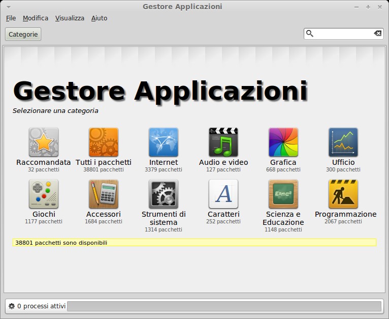 Il pulsante "Gestore Applicazioni" (Software Manager) lancia l omonima applicazione di Linux Mint.