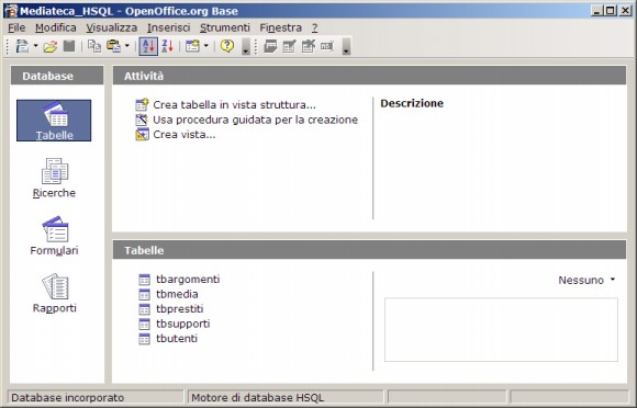 OpenOffice.org 2.0 & i Database - Finalmente OOo... Figura 3.4.3 La sorgente Dati registrata TIP Cosa fare se abbiamo dimenticato di registrare il Database in OpenOffice?