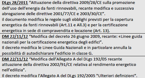 L EFFICIENZA ENERGETICA IN EDILIZIA Il quadro legislativo nazionale conseguente al