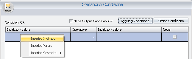 4. Definire le condizioni logiche che generano l evento di allarme (fare riferimento al capitolo La definizione delle condizioni logiche per una descrizione dettagliata della finestra di