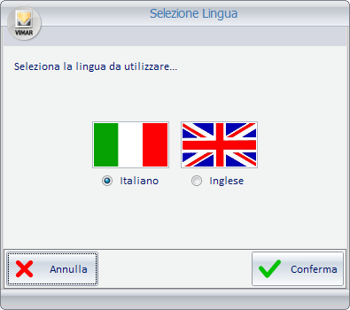 IMPOSTAZIONE LINGUA Nel software Well-Contact Suite è possibile impostare la lingua utilizzata dal programma; ogni utente può impostare la lingua indipendentemente dagli altri utenti che utilizzano