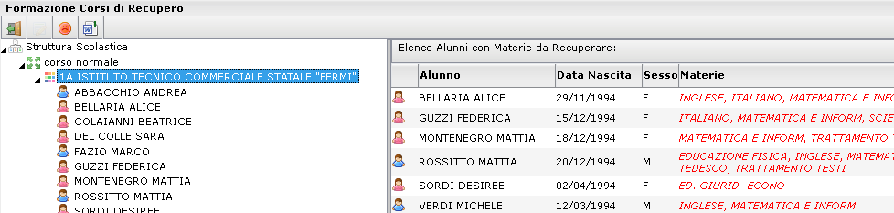 Comunicazione debito formativo Il preside può predisporre le comunicazioni da inviare alle famiglie, tramite il pulsante ; vengono richiamati i modelli appositamente predisposti nel programma Alunni.