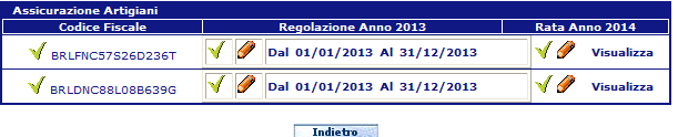 Figura 3.7 Polizza Artigiana: Rata ridotta Selezioniamo quindi il tasto ok per confermare l operazione. In questo modo torniamo alla maschera della Figura 3.5 pag.