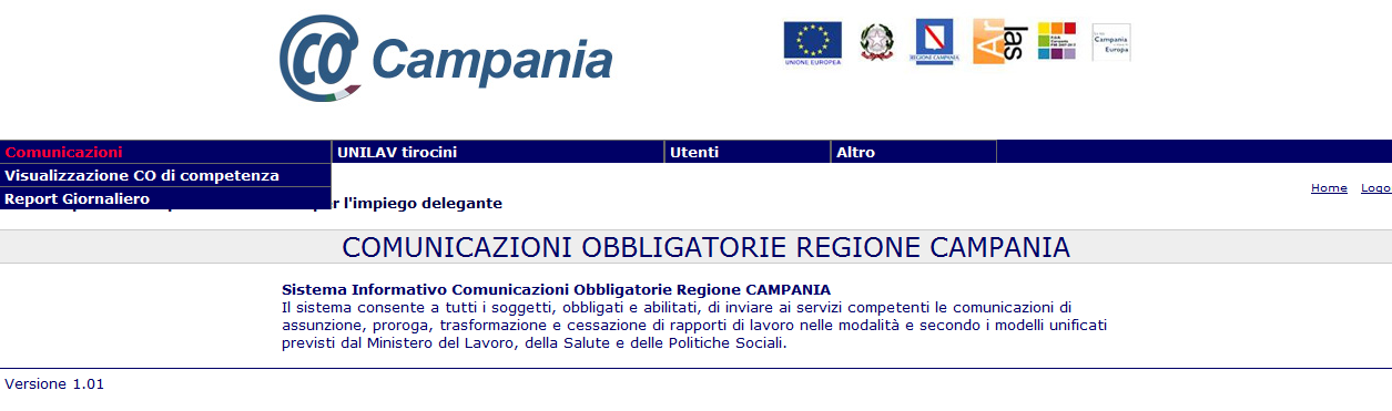 NB: Non verranno riconosciuti i valori inseriti manualmente (non scrivere direttamente Napoli ). 5. Comunicazioni 5.