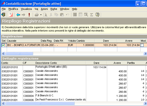 Contabilità Figura 20 - Maschera (form) di gestione delle scadenze, in cui è possibile visualizzare, tra l altro, il dettaglio delle provvigioni e le diverse contabilizzazioni effettuate.